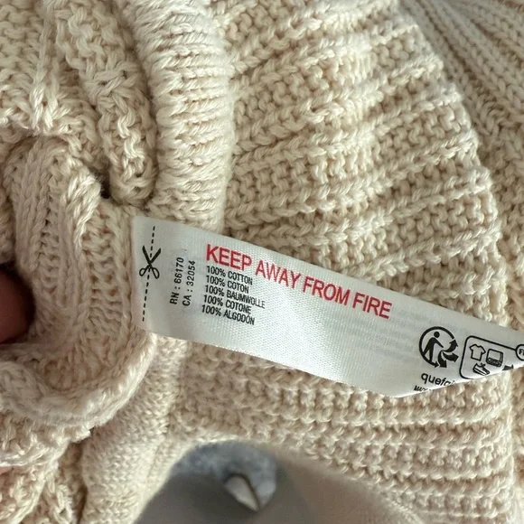 Anthropologie Open Waters Knit Sleeveless  100% Cotton Romper, Cream, XL NWT - Picture 7 of 7